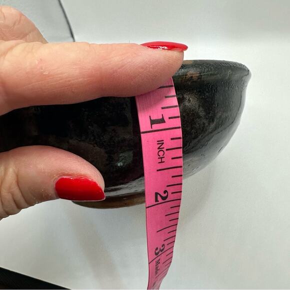 VTG Vintage Signed Brown Ceramic Retro Brown Bowl Spongewear Glazed Pottery - Picture 10 of 15